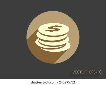 Flat icon of money