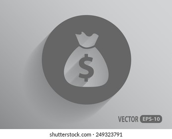 Flat icon of money