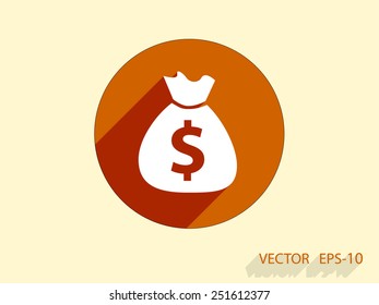 Icono plano del dinero