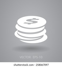 Flat icon of money