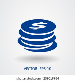 Flat icon of money