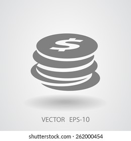 Flat icon of money
