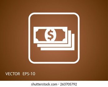 Flat icon of money