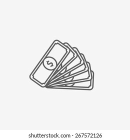 Flat icon of money