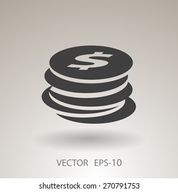 Flat icon of money