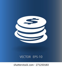 Flat icon of money