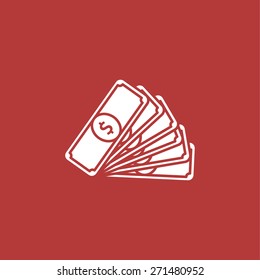 Flat icon of money