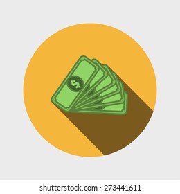 Flat icon of money