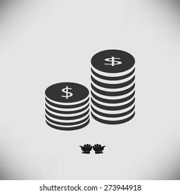 Flat icon of money