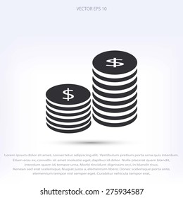 Flat icon of money