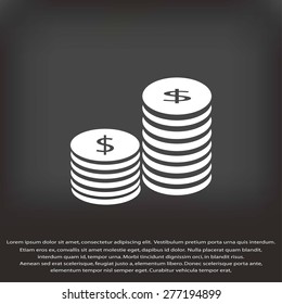 Flat icon of money