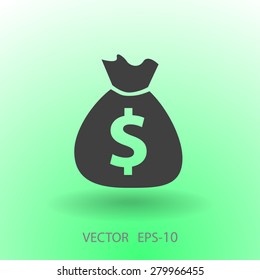 Flat icon of money