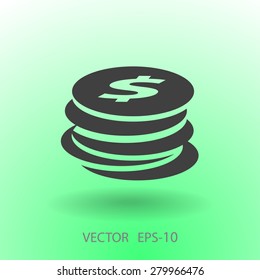 Icono plano del dinero