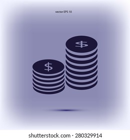 Flat icon of money