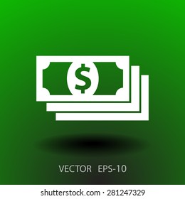 Icono plano del dinero