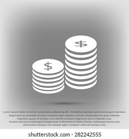 Flat icon of money
