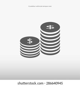 Flat icon of money