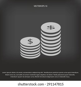 Flat icon of money