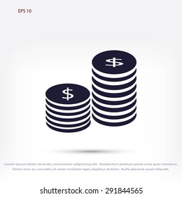 Flat icon of money