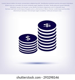 Flat icon of money