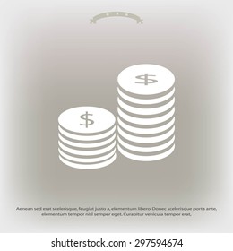 Flat icon of money