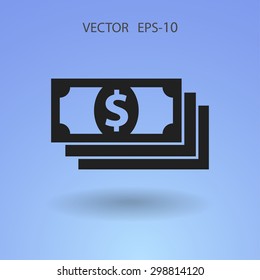Icono plano del dinero