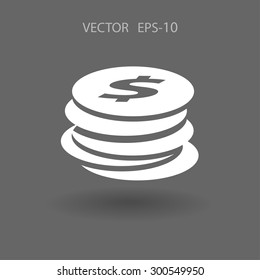 Flat icon of money