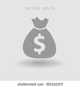 Flat icon of money