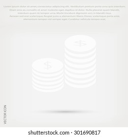 Flat icon of money
