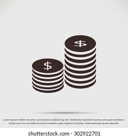 Flat icon of money