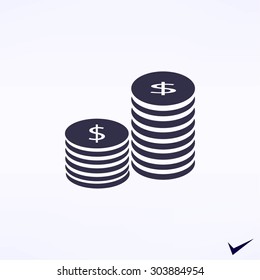 Flat icon of money