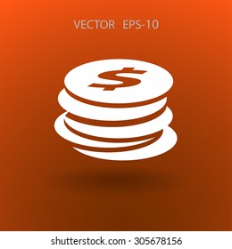 Flat icon of money