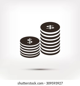 Flat icon of money