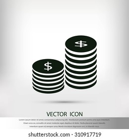 Flat icon of money