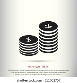 Flat icon of money