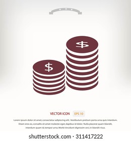 Flat icon of money