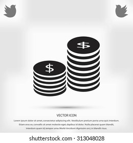 Flat icon of money