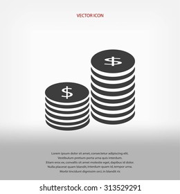 Flat icon of money
