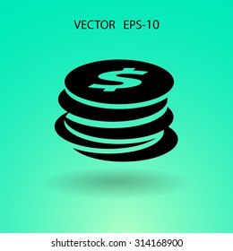 Icono plano del dinero