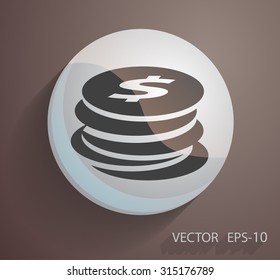 Flat icon of money