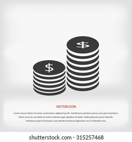 Flat icon of money