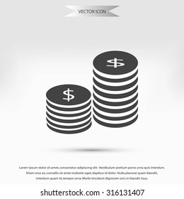Flat icon of money