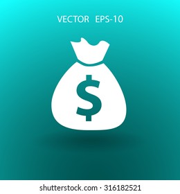 Flat icon of money