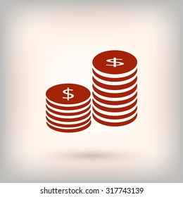Flat icon of money