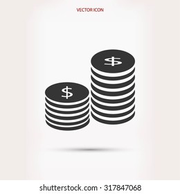 Flat icon of money