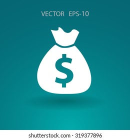 Flat icon of money