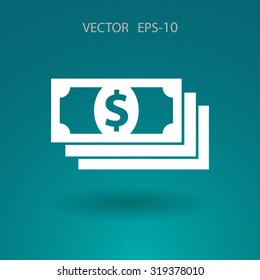Icono plano del dinero