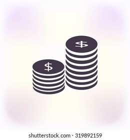 Flat icon of money