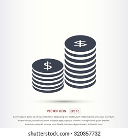 Flat icon of money