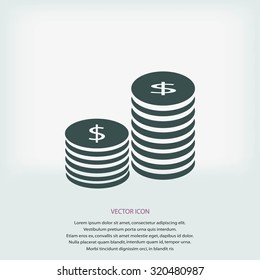 Flat icon of money